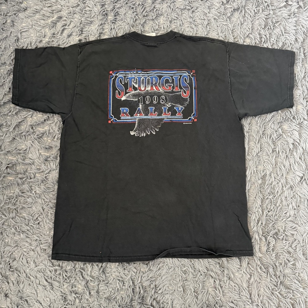 Vintage 1998 Sturgis 56th Annual Bike Week Shirt Men's Size Xl Eagle Chopper USA